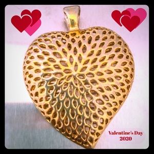 Pierced Golden Heart Slide Necklace Pendant